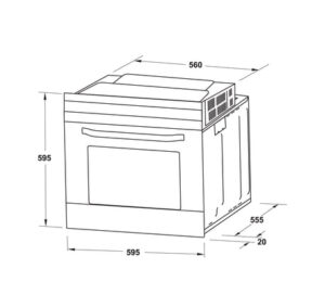 Lò nướng âm tủ Hafele 70 lít HO-4KT70A, Series 400 - 538 61 442 dimd 1 457x431 crop center