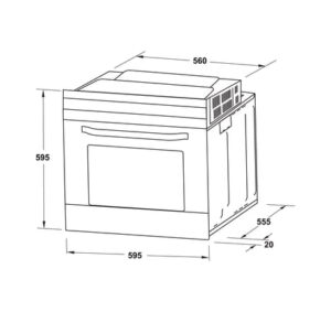 Lò nướng âm tủ Hafele 70 lít HO-4K70A, Series 400 - 538 61 451 dimd 1 457x431 crop center