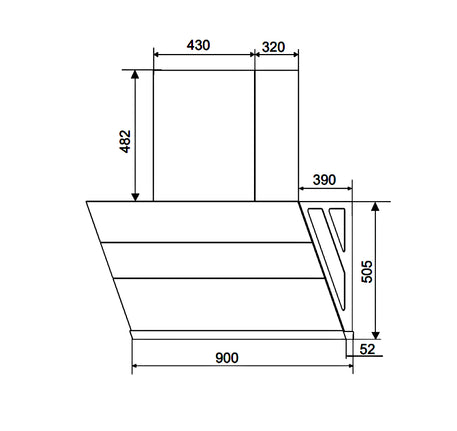 MÁY HÚT MÙI GẮN TƯỜNG HAFELE HC-H902WC (538.81.742) - 538 81