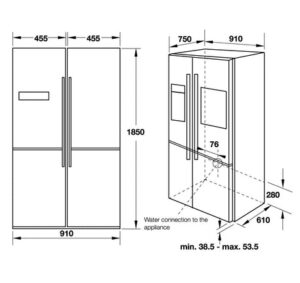 Tủ lạnh Side-By-Side Hafele HF-SBSIC - 539 16 2302 457x431 crop center