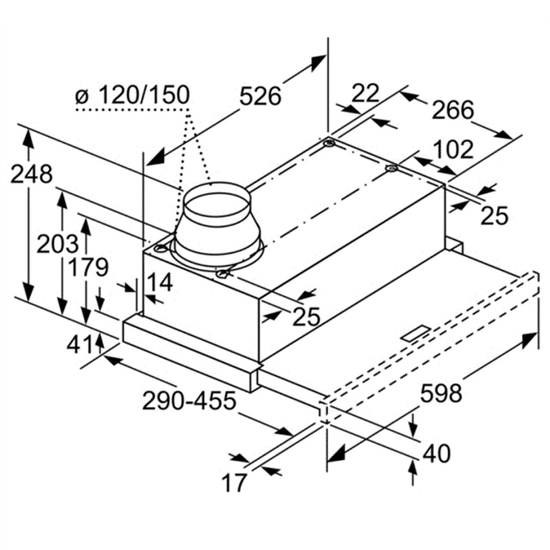 Máy hút mùi Bosch DFM064W50 - 5446 kich thuoc may hut khu mui bosch dfm064w50 1