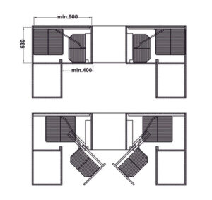Rổ góc liên hoàn Hafele - Mezzo - 548 21 002 012 dimd 457x431 crop center