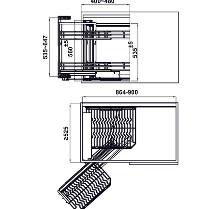 Rổ góc nan Ovan Hafele - OLLA - 548 21