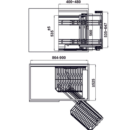 Rổ góc nan Ovan Hafele - OLLA - 548 21