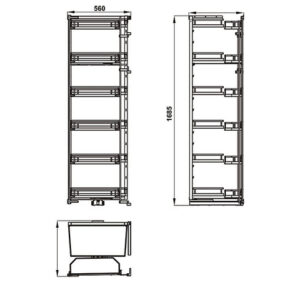 Rổ 6 tầng Hafele - KARA SWING - 548 65 842 dimd1 457x431 crop center