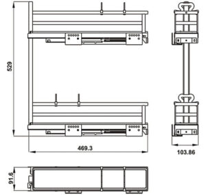 Bộ rổ gia vị Hafele - OMERO 150 ( lắp đặt bên phải ) - 549 20 840 dimd omero150 r 457x431 crop center