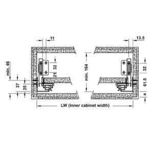 Ray hộp Hafele Matrix Box Slim, chiều cao 120mm - 552 35 375 dimd altos 457x431 crop center