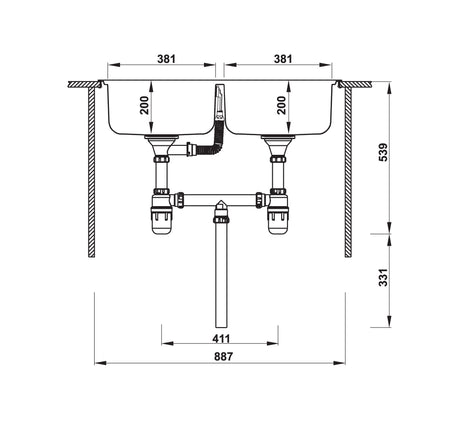 CHẬU INOX HAFELE HS20-SSN2R90M (567.20.493) - 567 20