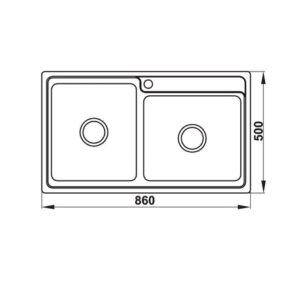CHẬU INOX HAFELE HS20-SSN2S90L 567.20.546 - 567 20 546 dimd1 457x431 crop center