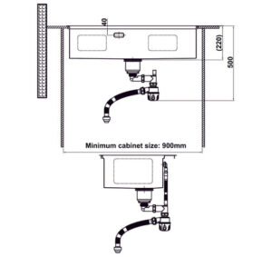 CHẬU INOX HAFELE WS R0 HS24-SSN1S-8650 (567.20.637) - 567 20 637 dimd1 457x431 crop center