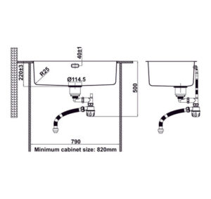 CHẬU BẾP INOX HAFELE SATIN R25 HS24-SSN1S-760 (567.24.407) - 567 24 407 dimd1 457x431 crop center