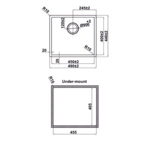 CHẬU BẾP INOX HAFELE SATIN R10 HS24-SSN1S-490 (567.24.417) - 567 24 417 dimd 457x431 crop center