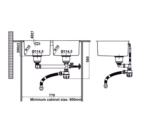 CHẬU BẾP INOX HAFELE SATIN R10 HS24-SSN2S-750 (567.24.240) - 567 24