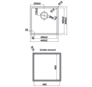 CHẬU BẾP INOX HAFELE SATIN R10 HS24-SSN1S-440 (567.24.447) - 567 24 447 dimd 457x431 crop center