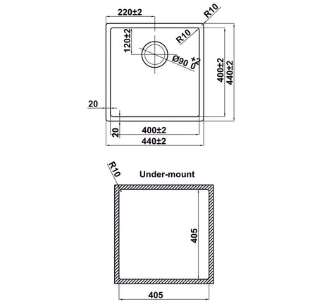CHẬU BẾP INOX HAFELE SATIN R10 HS24-SSN1S-440 (567.24.447) - 567 24