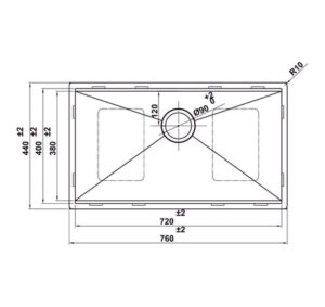 CHẬU INOX HAFELE WS R0 HS24-SSN1S-7644 (567.24.467) - 567 24 467 dimd 457x431 crop center
