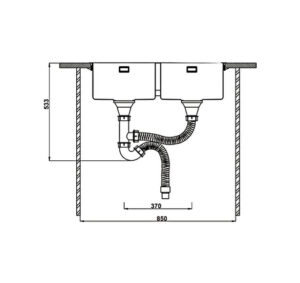 CHẬU INOX HAFELE HS22-SSN2S90P (567.94.000) - 567 94 000 dimd1 457x431 crop center