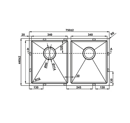 CHẬU INOX HAFELE HS22-SSN2S90P (567.94.000) - 567 94