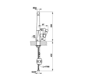 VÒI BẾP HAFELE HYDROS HT20-CH1P259 ( 570.82.210 ) - 570 82 210 dimd2 457x431 crop center