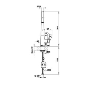 VÒI BẾP HAFELE HYDROS HT20-CH1P241 ( 570.82.220 ) - 570 82 220 dimd2 457x431 crop center