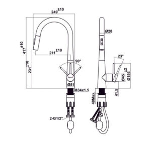 VÒI RỬA BÁT HAFELE HT24-SH1P417-BR 570.85.041 - 570 85 041 dimd 457x431 crop center