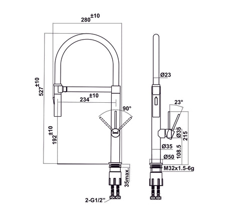 VÒI RỬA BÁT HAFELE HT24-SH1F527 570.85.051 - 570 85