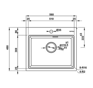 CHẬU ĐÁ HAFELE ESSENCE HS22-GEN1S60M MÀU XÁM 577.25.520 - 577 25 320 520 dimd 457x431 crop center
