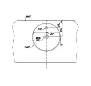 Chậu sứ đặt bàn Hafele - Sapporo 420 - 588 79 031 dimd 1 457x431 crop center