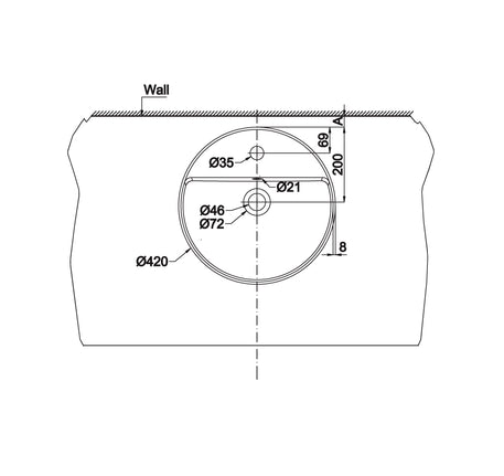 Chậu sứ đặt bàn Hafele - Sapporo 420 - 588 79