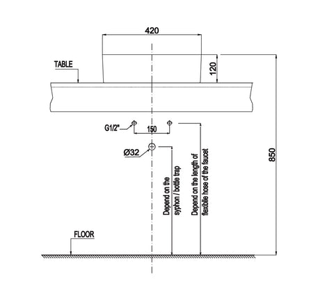 Chậu sứ đặt bàn Hafele - Sapporo 420 - 588 79
