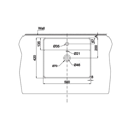 Chậu sứ đặt bàn Hafele - Sapporo 500 - 588 79