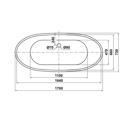 Bồn tắm độc lập Hafele - Nagoya hình bầu dục 1700 - 588 99