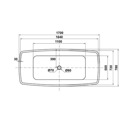 Bồn tắm độc lập Hafele - Nagoya hình chữ nhật 1700 - 588 99