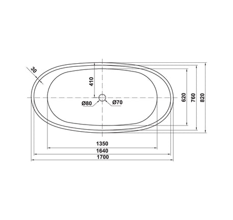 Bồn tắm độc lập Hafele - Nagoya hình bầu dục 1700 - 588 99