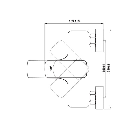 Bộ trộn Hafele nổi 2 đường nước Kobe đen - 589 15
