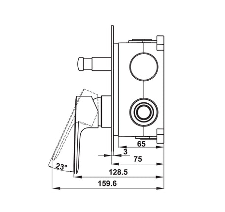 Bộ trộn âm Hafele 2 đường nước Kobe màu đen - 589 15
