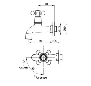 Vòi lạnh gắn tường Hafele COMPACT - 589 25 540 dimd 457x431 crop center