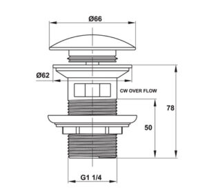 Bộ xả nhấn cho chậu Hafele có xả tràn - 589 25 948 dimd 457x431 crop center