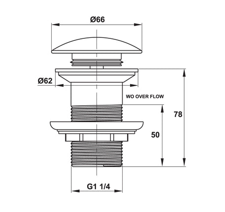 Bộ xả nhấn cho chậu Hafele không có xả tràn - 589 25