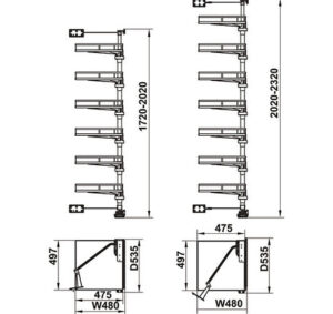 Rổ xoay Hafele - KARA VARIO - 595 82 805 dimd1 karavario 457x431 crop center
