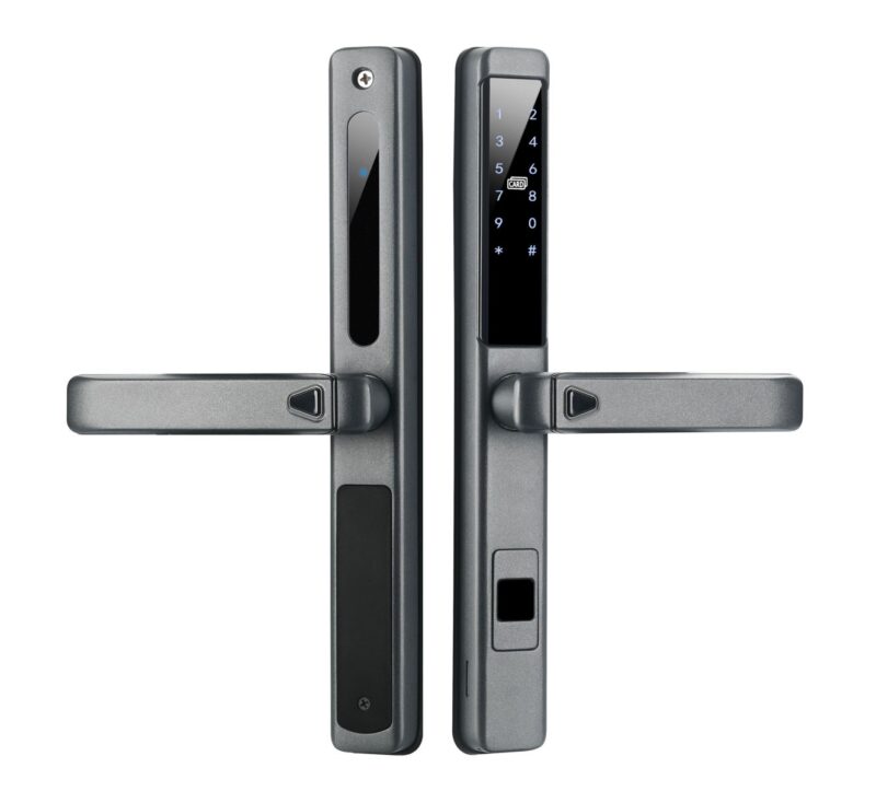 HÌNH ẢNH THỰC TẾ CỦA KHÓA VÂN TAY CỬA NHÔM KASSLER KL 599 LX GRAY APP REMOTE