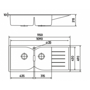 Chậu rửa KAFF GRANITE KF-MIRO-1150 - 6 650x650 1 1