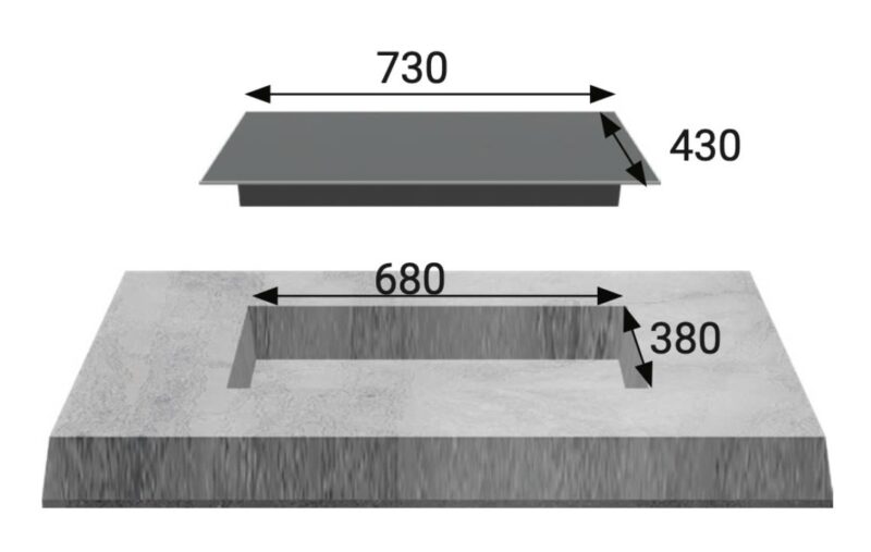 KÍCH THƯỚC BẾP TỪ ĐA ĐIỂM KAFF KF-IH2002LEBAR