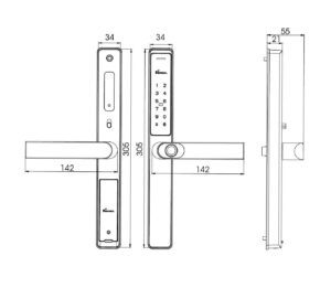 Khoá vân tay cửa nhôm Demax El699 Lux BL App wifi - Chống nước của Đức - 699 4