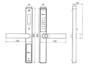 Khoá vân tay cửa nhôm Demax El699 Lux CG App wifi - Chống nước Của Đức - 6991