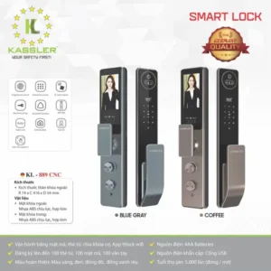KHOÁ VÂN TAY KASSLER KL 889 BLUE GRAY FACE ID APP WIFI - 7 1
