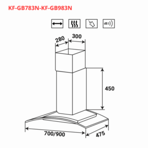 MÁY HÚT MÙI KÍNH CONG KAFF KF-GB983N - 7