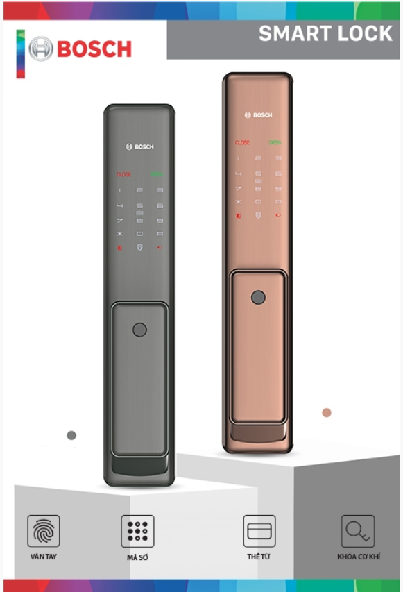 Khóa cửa vân tay Bosch FU750 EU - Màu Đen - 750fu
