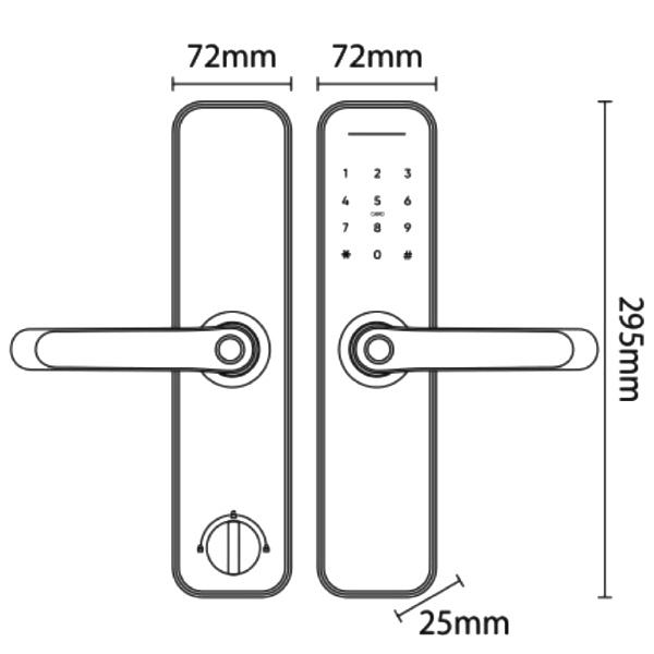 KÍCH THƯỚC KHOÁ VÂN TAY KASSLER KL 668 BLACK APP REMOTE