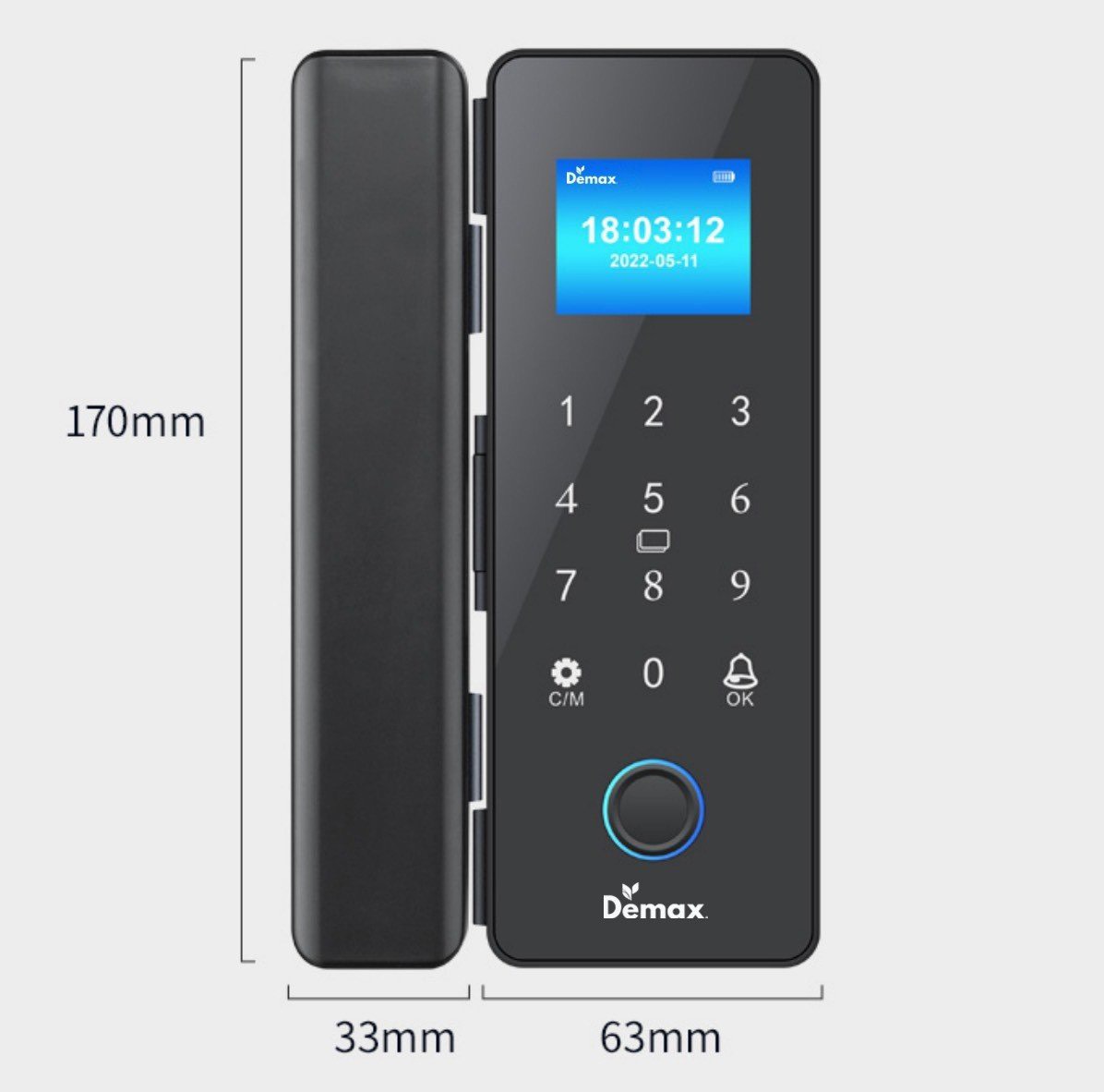 Khóa vân tay cửa kính Mở Lùa Demax SL800 G-SD App Wifi - 2 Remote của Đức, - 800lua 1